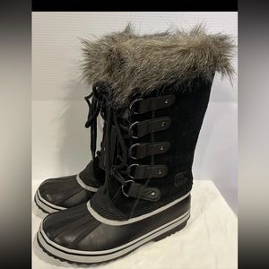 Sorel Joan of Arctic Leather Winter Boots, Black Size 8- NWT Women’s